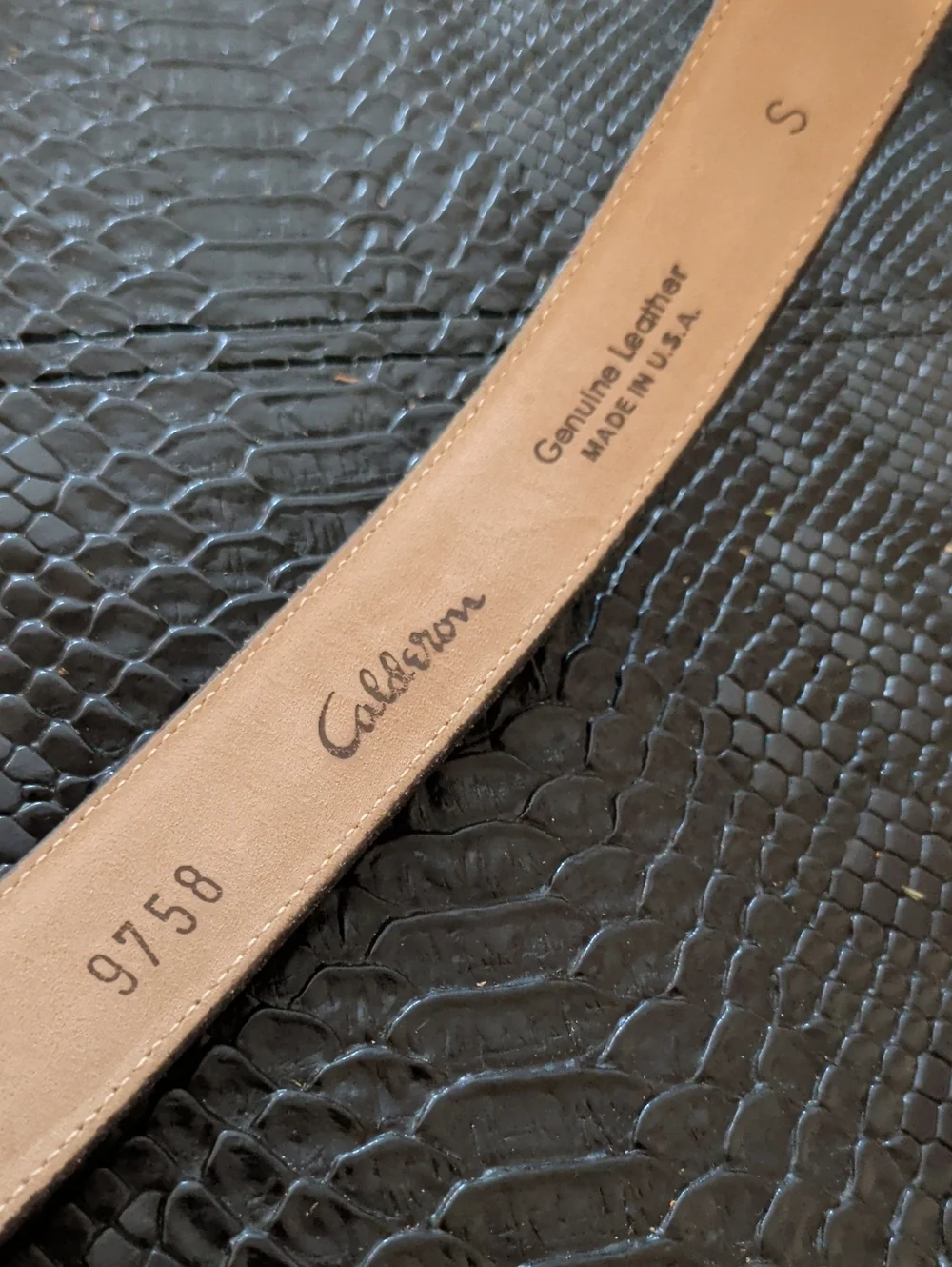 Calderon Genuine Leather Tan Belt with Gold Buckle